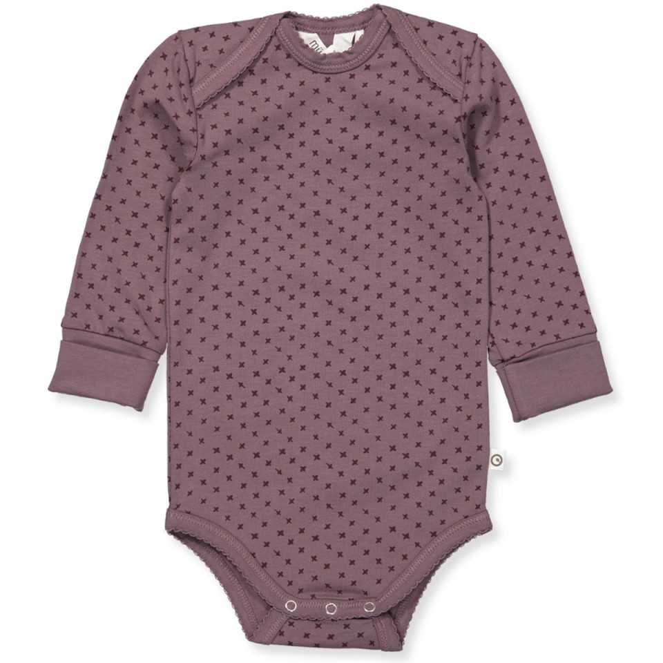 Body violet din bumbac pentru bebeluși