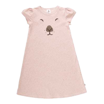 Rochie roz confortabilă cu imprimeu iepuraș