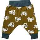 Pantaloni kaki cu imprimeu și talie contrastantă