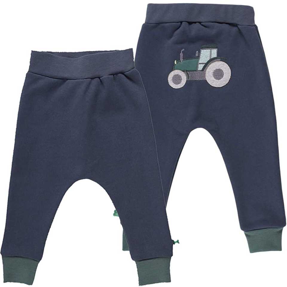 Pantaloni din bumbac gros cu imprimeu cusut la spate