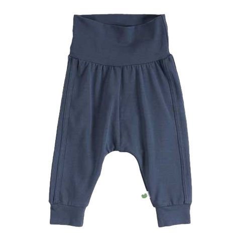 Pantaloni Alfa bleumarin cu dungi cusute pe laterale