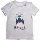 Tricou gri cu imprimeu animal sălbatic