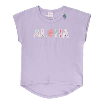 Tricou lila cu imprimeu cusut Aloha