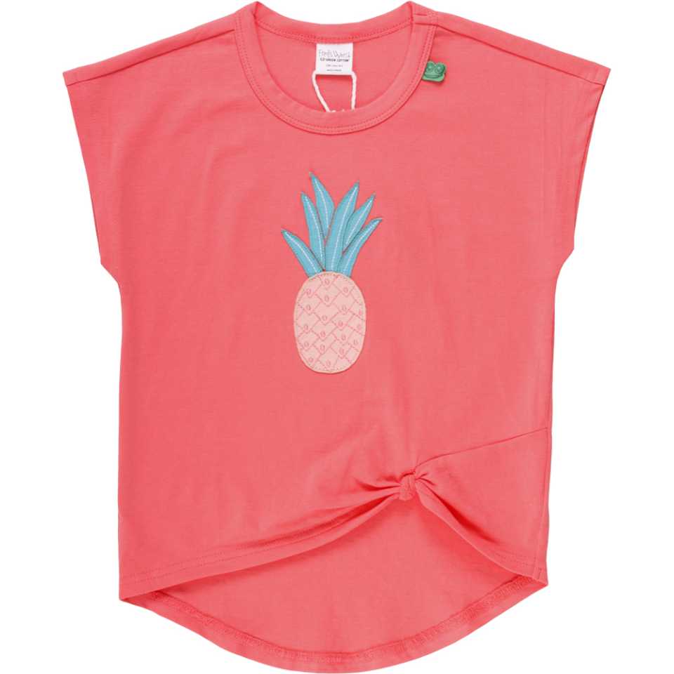 Tricou corai cu imprimeu cusut ananas