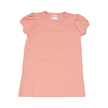 Tricou cu mâneci bufante piersică