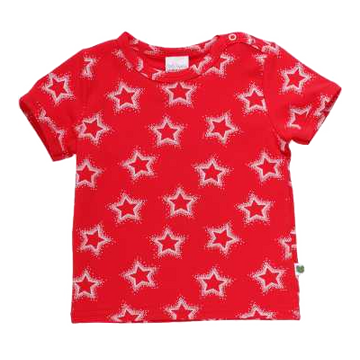 Tricou roșu cu imprimeu steluțe