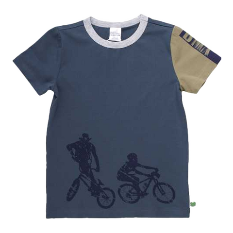 Tricou bleumarin cu imprimeu bicicliști