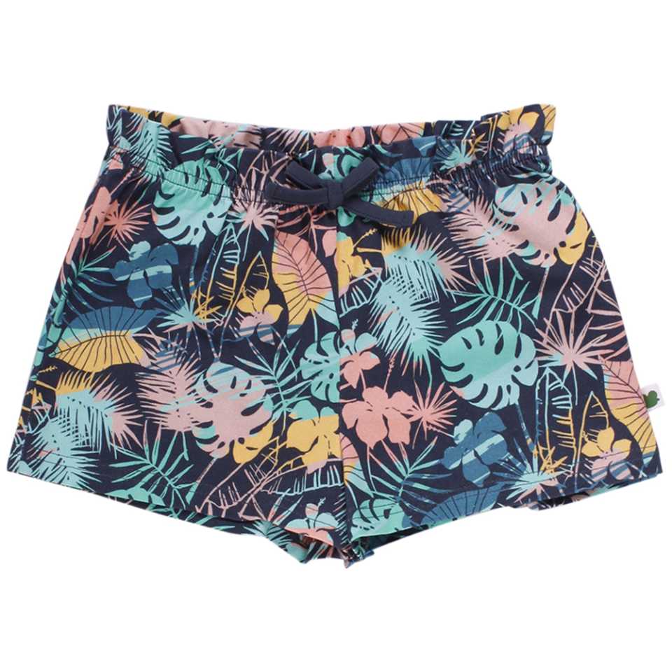 Pantaloni scurți bleumarin cu imprimeu palmieri