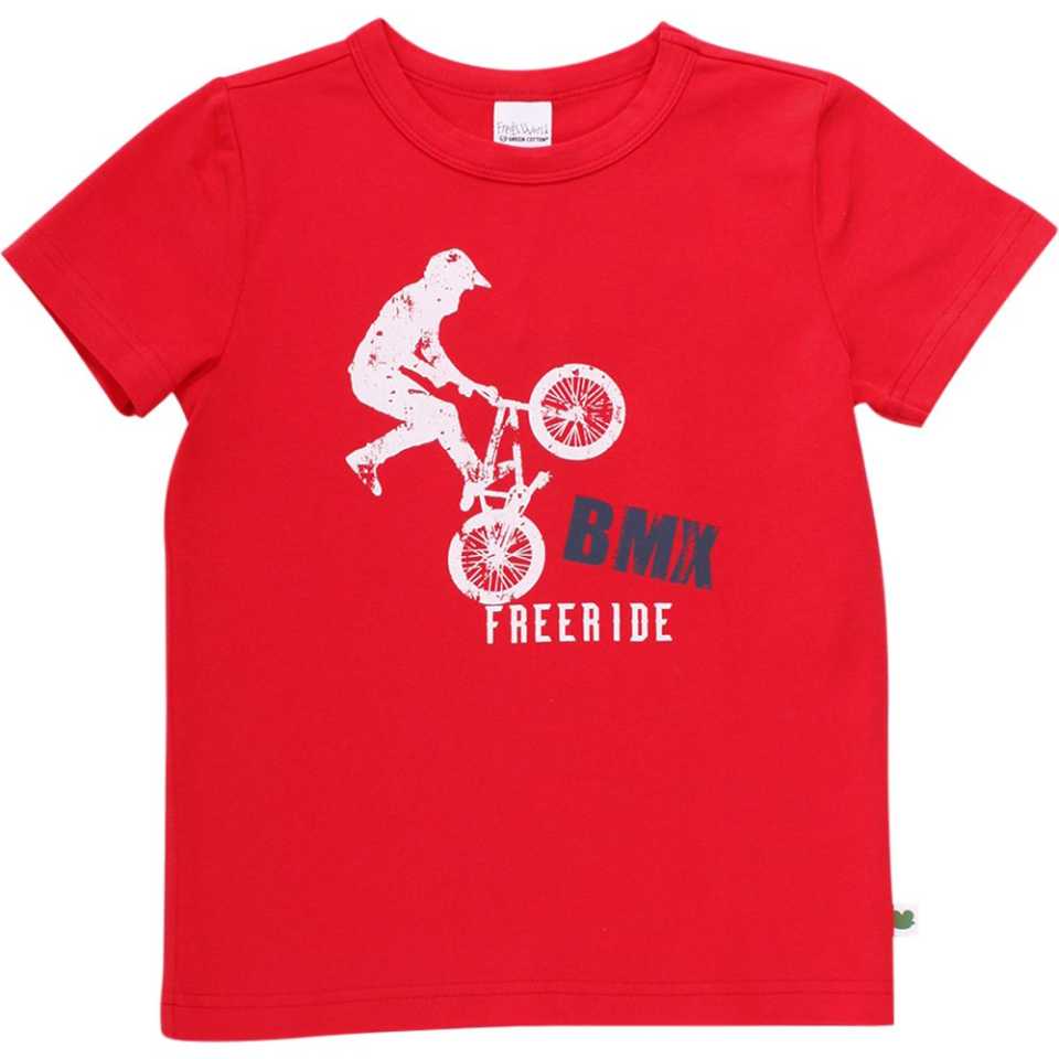 Tricou roșu cu imprimeu BMX