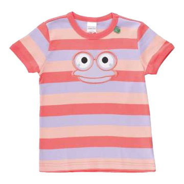 Tricou cu dungi si imprimeu broscuță