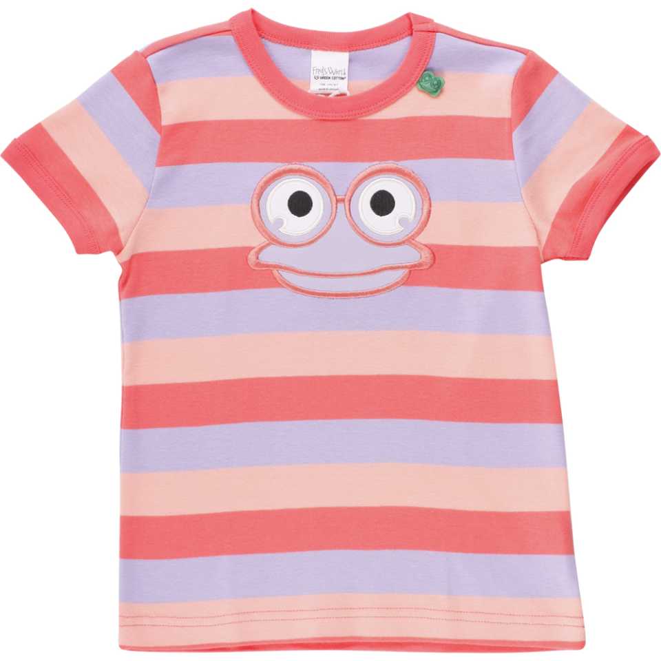 Tricou cu dungi si imprimeu broscuță