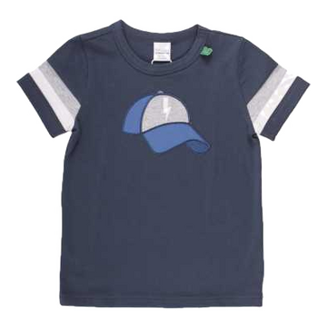 Tricou bleumarin cu aplicație șapcă