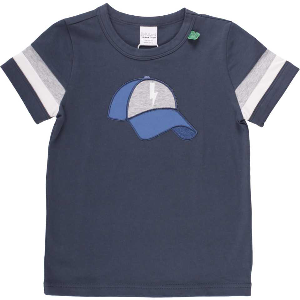 Tricou bleumarin cu aplicație șapcă