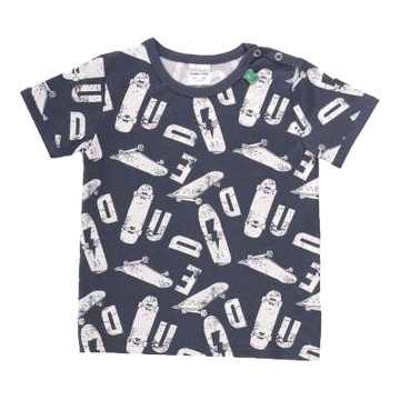 Tricou bleumarin cu decolteu rotund