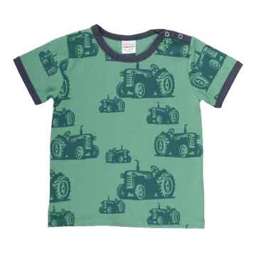 Tricou verde pentru băieți cu capse și imprimeu