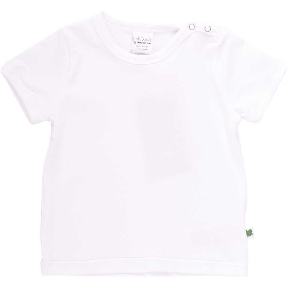 Tricou alb uni cu mânecă scurtă