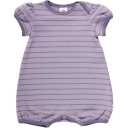 Salopetă scurtă lila cu dungi pentru fete