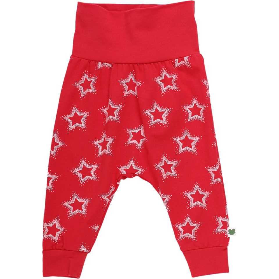 Pantaloni roșii cu imprimeu steluțe