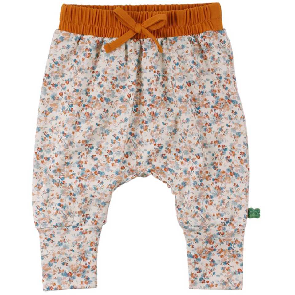Pantaloni cu model floral și talie elastică