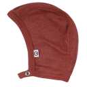 Căciulă maro cu capse din lână și mătase