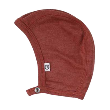 Căciulă maro cu capse din lână și mătase