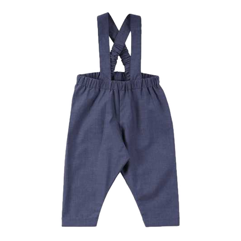 Pantaloni bleumarin cu bretele pentru copii