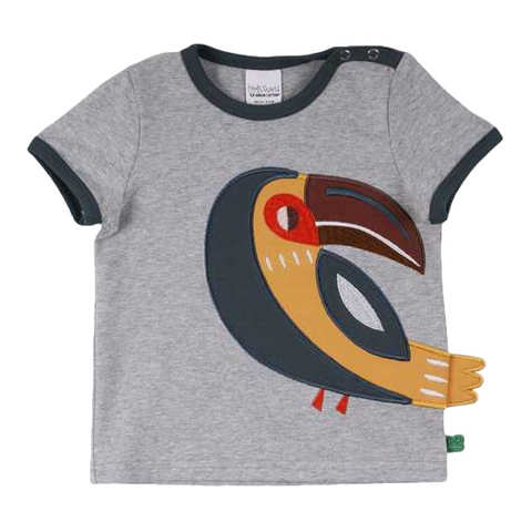 Tricou cu imprimeu cusut cu papagal Tucan