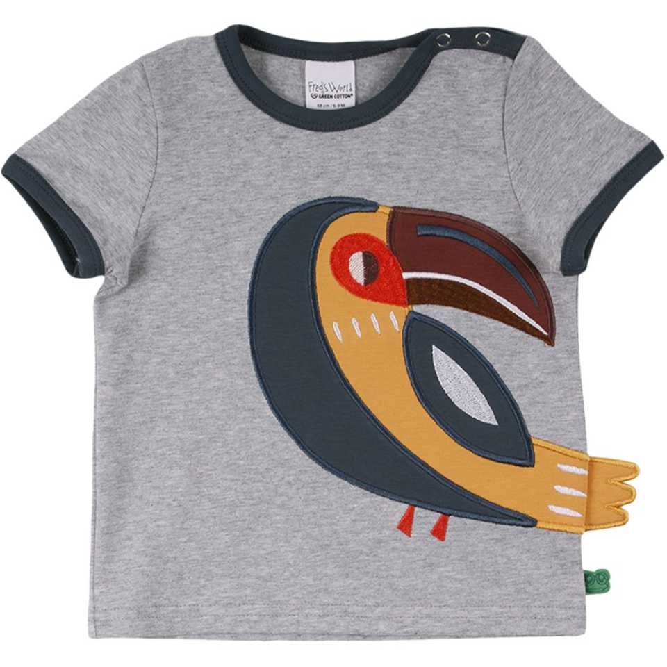 Tricou cu imprimeu cusut cu papagal Tucan