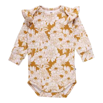 Body cu imprimeu floral cu mânecă lungă