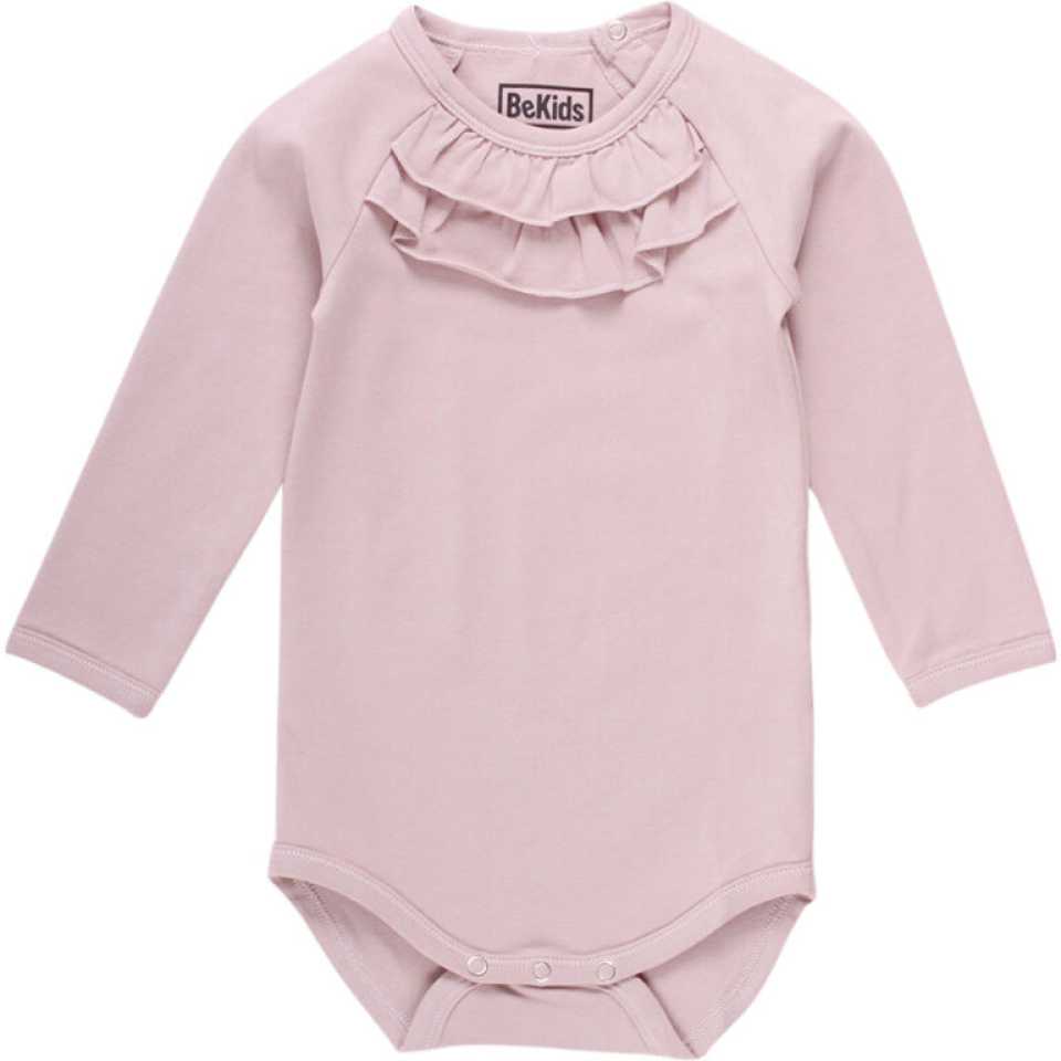 Body Bekids cu mânecă lungă și volănașe la baza gâtului