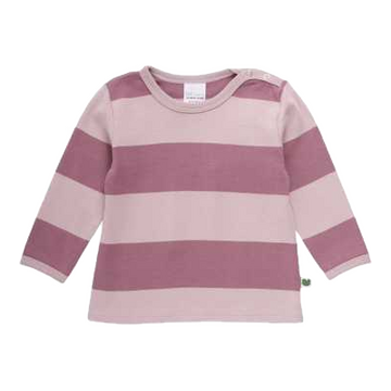 Bluză roz cu dungi late și capse