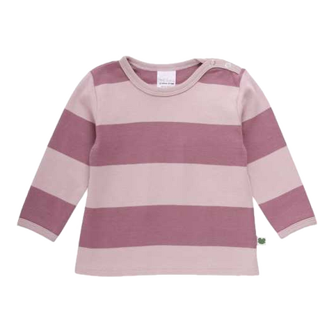 Bluză roz cu dungi late și capse