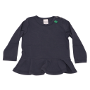 Bluză bleumarin din bumbac cu peplum