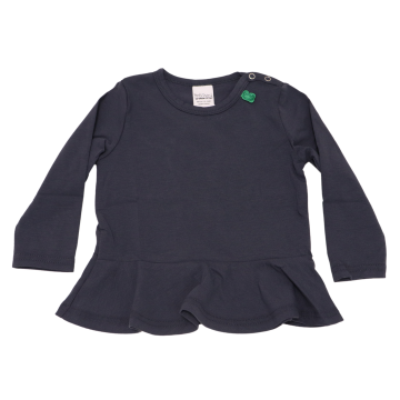 Bluză bleumarin din bumbac cu peplum
