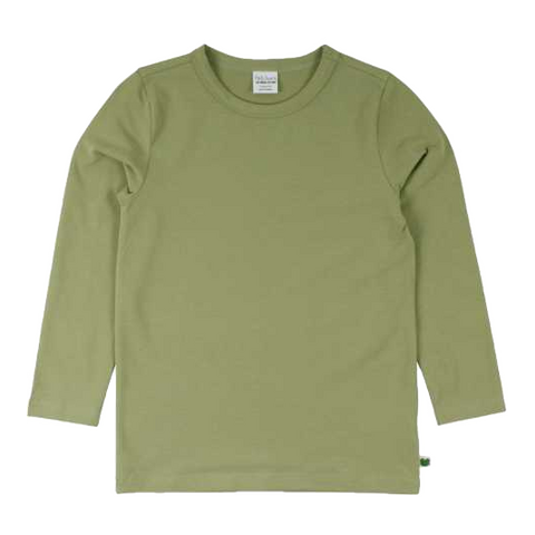 Bluză uni verde salvie din bumbac organic