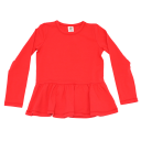 Bluză roșie cu mânecă lungă și peplum