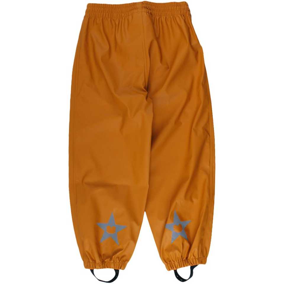 Pantaloni de ploaie Caramel cu stele reflectorizante pe spate