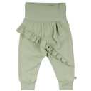 Pantaloni verde deschis, confortabili, cu volănaș adorabil