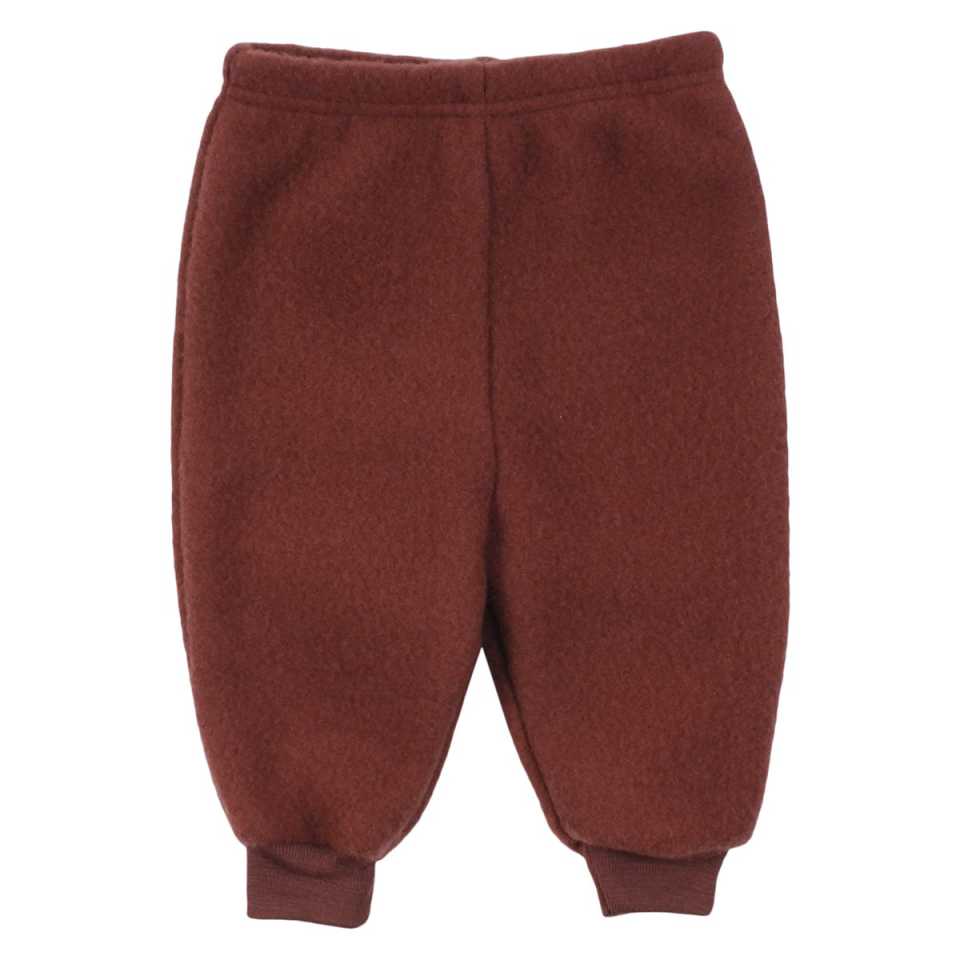 Pantaloni fleece maro 100% lână organică