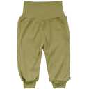 Pantaloni verzi din lână organică și mătase