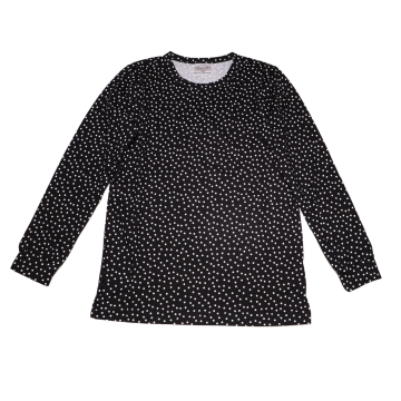 Bluză de pijama neagră cu buline albe
