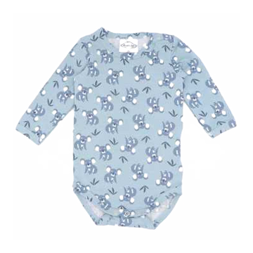 Body bleu, din bumbac, cu imprimeu koala