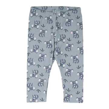 Colanți bleu cu imprimeu koala