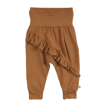 Pantaloni maro Cozy me cu volănaș