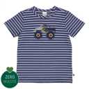 Tricou cu dungi și imprimeu cusut monster truck