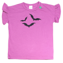 Tricou mov cu imprimeu lilieci de Halloween