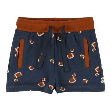 Pantaloni scurți bleumarin cu imprimeu mingi de rugby