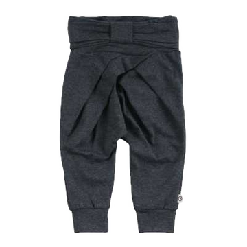 Pantaloni șic gri închis cu fundă