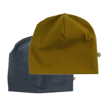 Set format din două beanie-uri olive și bleumarin