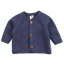 Jachetă bleumarin melanj din lână fleece